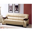 GF-2033 // Grandiose Curvy Wood and Leather Sofa