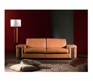 Eho-JB670  //  Light Brown Leather Modern Style Sofa