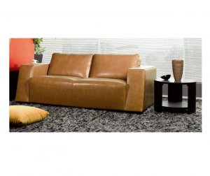 Eho-JB602  //  Light Brown Leather Unique Design Sofa