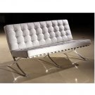 Eho-A703  //  White Italian Leather Sofa with Extra Padded Seating