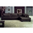 AH-6573  //  Brown Leather Contemporary Sectional 6573