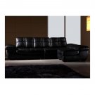ESF-M132  //    Contemporeary Black Leather Sectional with Adjustable Back