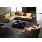 ESF-M138  //  Cream Leather Sectional with Adjustable Back Height
