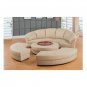 GF-Moon  //  Beige Leather Half-Moon Shape Five-Piece Sectional Sofa