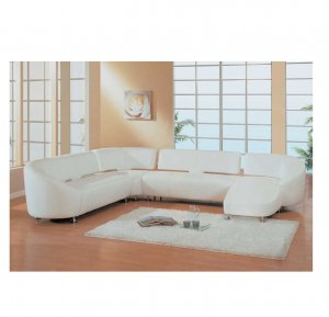 GF-553 // Leather Sectional '553' /  white