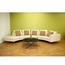 WSI-S296&CT009  //  Lucas Modern Beige Microfiber Sleeper Corner Sectional Sofa