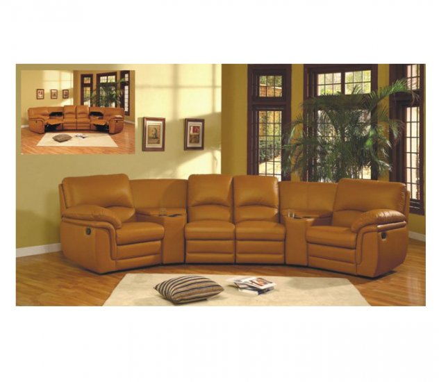 ESF003 // Modern Brown Color Recliner Sectional with Cup Holders