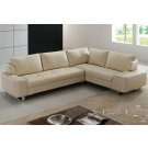 Eho-D0951  //   Modern Leather Sectional with Polished Chrome Frame