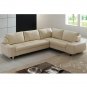 Eho-D0951  //   Modern Leather Sectional with Polished Chrome Frame