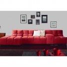 Eho-A338   //  Modern Leather Sectional with Polished Chrome Frame