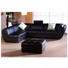 Eho-SF996B  //  Robere Classic Black Leather Sectional