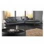 ESF-433  //  Unique Design Sectional in Black Leather