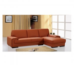 BH-Velop  //  Velop Orange Leather Modern Sectional Sofa