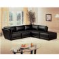 C_500891 // 5 Piece 100% Black Bonded Leather Sectional (FLOOR MODEL)