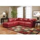 C_500897 // 5 Piece 100% Red Bonded Leather Sectional (FLOOR MODEL)
