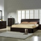 Zen Unique Design Wenge Bedroom Set with Storage Bed