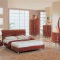 Uniquely Soft Shaped Platform Bedroom Set in Warm Brown Color