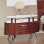 Uniquely Soft Shaped Platform Bedroom Set in Warm Brown Color