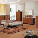 Two Tones Bedroom Set with Simple Slender Lines and Modern Bed