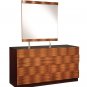Two Tones Bedroom Set with Simple Slender Lines and Modern Bed