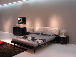 Soho Modern Bedgroup Set with Leather Headboard
