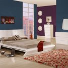 Modern Style White Shiny Rectangular Headboar Bedroom