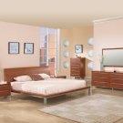 Modern Style Walnut Curved Headboard Platform Bedroom Minotti