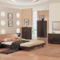 Graceful Rio Bedroom Set - Wenge Gentle Curved Platform Bed