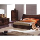 Capri Contemporary Walnut Finish Platform Bedroom Set