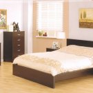 Aurora Modern Wenge Wooden Bedroom Set w/ Metal Accents