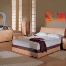 Contemporary Maple Queen Size 5pc Bedroom Set Symphony