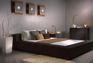ML-MD309 // Prince Modern Design Bed in White or Chocolate Leatherette