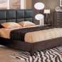 CR-Canada //  Stylish Wenge Color Platform Bed w/Upholstered Headboard Details