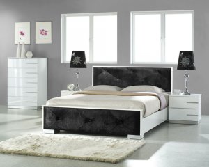 JM-Vegas  //  Vegas Platform Bed in White Lacquer Finish