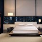 ML-HB39A-Q  //     Worth Low Profile Wenge Platform Bed w/ Leather Headboard