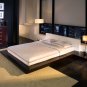 ML-HB39A-Q  //     Worth Low Profile Wenge Platform Bed w/ Leather Headboard