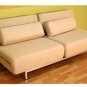 ID-LK06-2-D-02-CREAM // Cream Fabric 2 Seat Sofa Chair Convertible