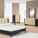 Two-Toned Biege / Dark Mahogany Modern Simone Bedroom Set