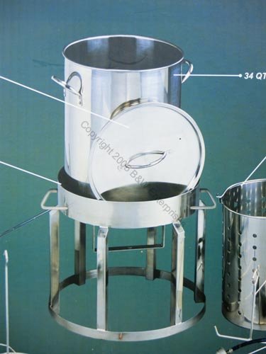 Turkey Fryer 34 Quart Propane Stainless Steel Cajun Cooking Patio Tail