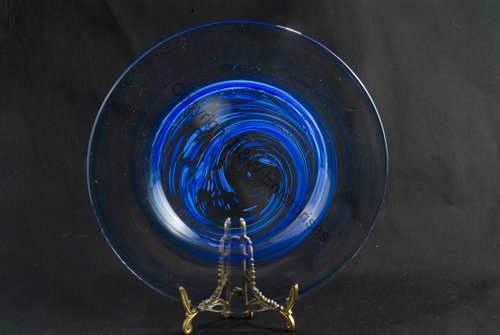 Blue Swirl Designer Plate Martini Margarita Use New Bar Saucer