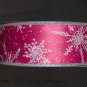 Ribbon Wire Edged 2.5 inch Designer Bows Wreaths Red Snowflake Santa Gifts NEW