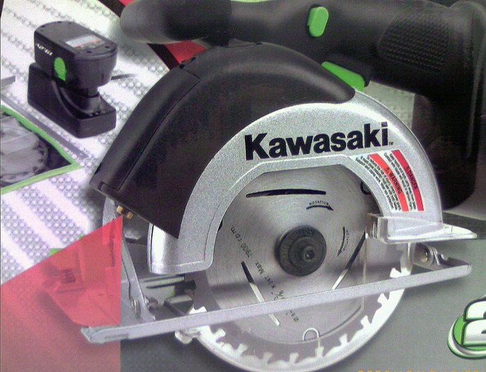 Kawasaki Cordless 192v Circular Saw Laser Guide 2 1 Hour Batteries 4 Blades Charger Kit New 1073