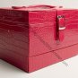 "Red" Markwins 34 Piece Ladies Makeup Kit Traincase Mirror Lip Stick Gloss Blush Brushes NEW