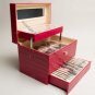 "Beige" Markwins 34 Piece Ladies Makeup Kit Traincase Mirror Lip Stick Gloss Blush Brushes NEW