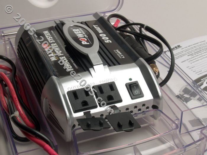 Inverter 500 Watt Power Converter Power on Board Vector With