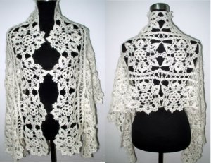 hand crochet flower shawl,free shipping