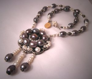 Black Pearl Necklace by J. Wass Designer Jewelry