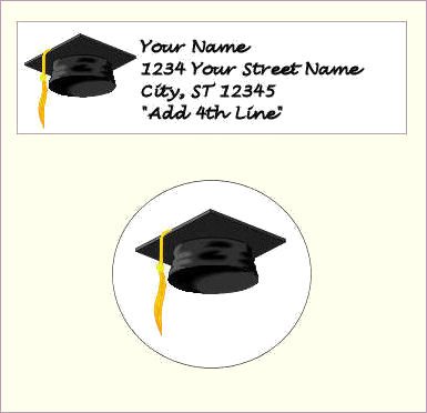 90 Graduation Address Labels &amp; 96 - 1.2" Envelope Seals - Choose Your ...