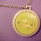 VINTAGE 1976 ASTROLOGY COIN NECKLACE LEO GOLD TONE
