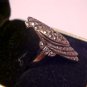 VINTAGE SILVER CLEAR RHINESTONE COCKTAIL DINNER RING